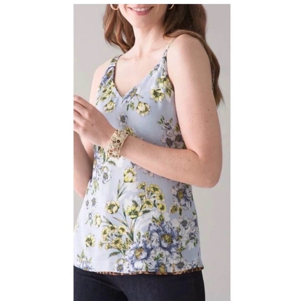 White House Black Market  Floral Print /Animal Print Women's Reversible Tank Top
